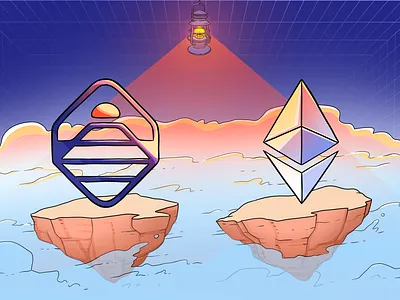 Illustrations for Web3 Technical Articles - Pier Two article graphics crypto cryptocurreny decentralized finance defi explainer images finance graphic design illustration piertwo technology web3