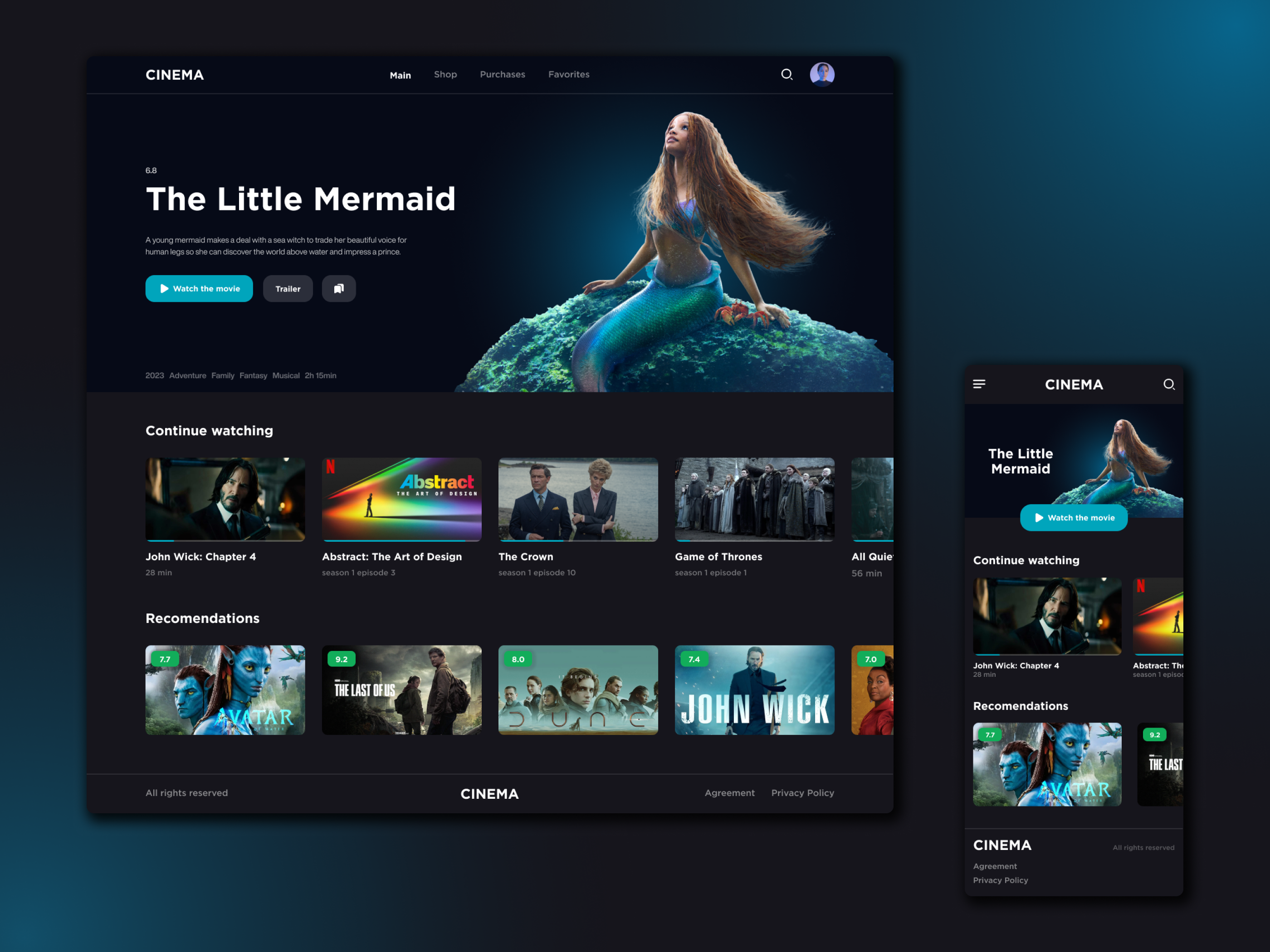 Example of Online Cinema Website