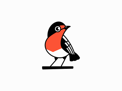 Robin Bird Logo animal bird branding cute design emblem geometric icon identity illustration logo mark mascot nature playful robin sports symbol vector wings