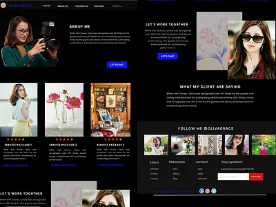 Olivagrace photographers website app design figma design typography user experince user interface webdesign