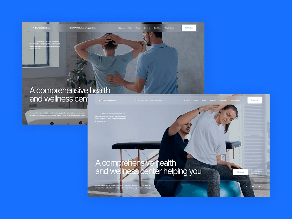 Complete wellness | Hero Screen by Digital Butlers on Dribbble