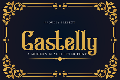 Castelly a Modern Blackletter Font branding graphic design handwritten font