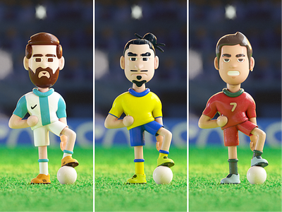 Football - Toy Characters 3d 3d character 3d design 3d toy 3d work agency animation app c4d character character design fifa football toy toy character web