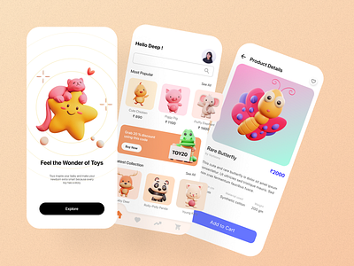 Soft toy shop app design ecommerce app mobile app soft toy app soft toys toy app ui ui design visual design