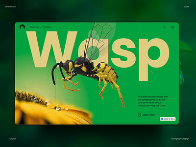From Figma to 3D landing page with no code - Dora Tutorial 3d animation bee illustration interaction landing page motion ui ux vietnam wasp web design