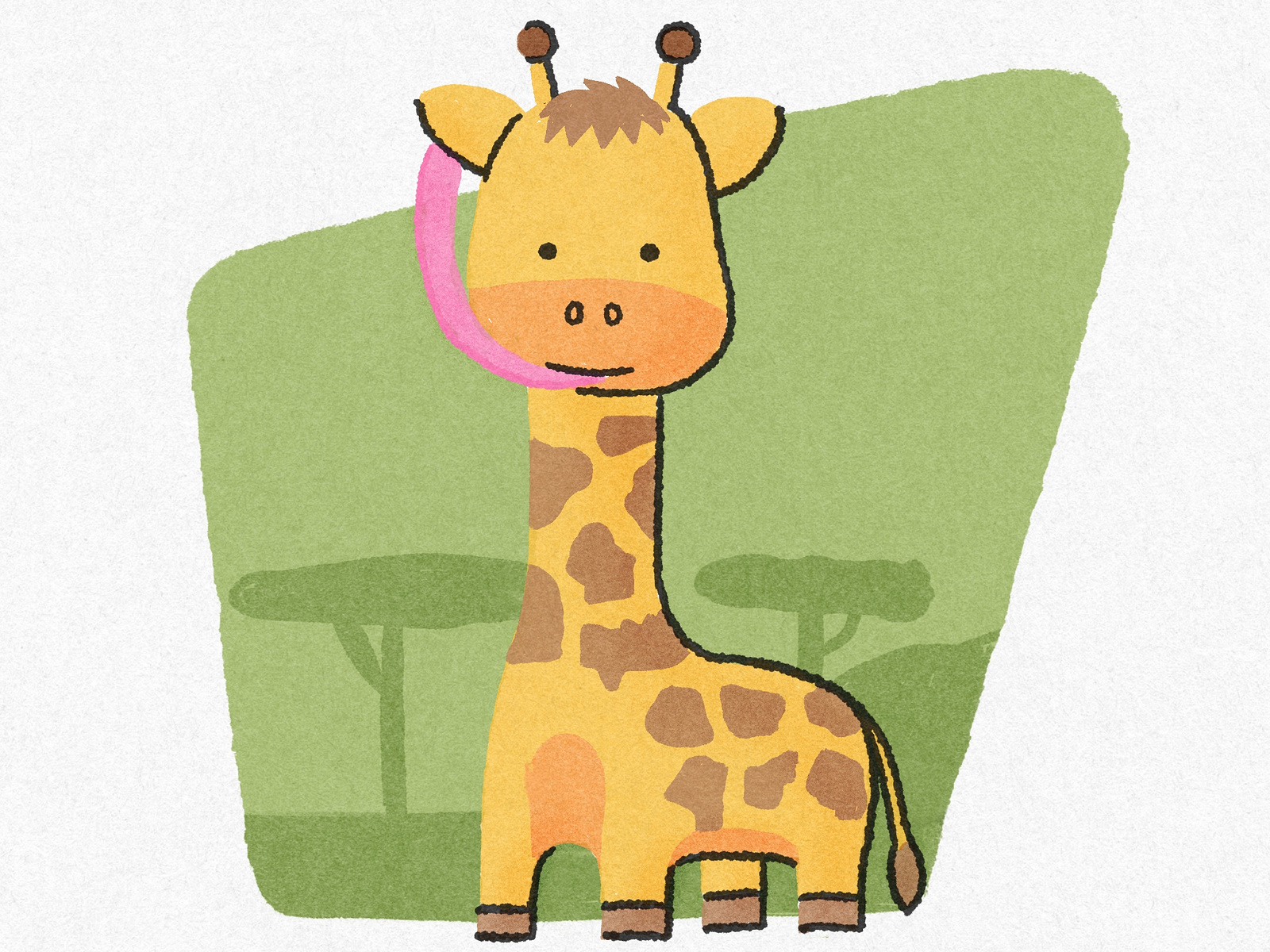 A giraffe clean its ear with its tongue by Jormation on Dribbble