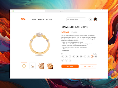 E-commerce product page for a jewelry store design desktop e commerce jewelry page pc product product page ui uidesign