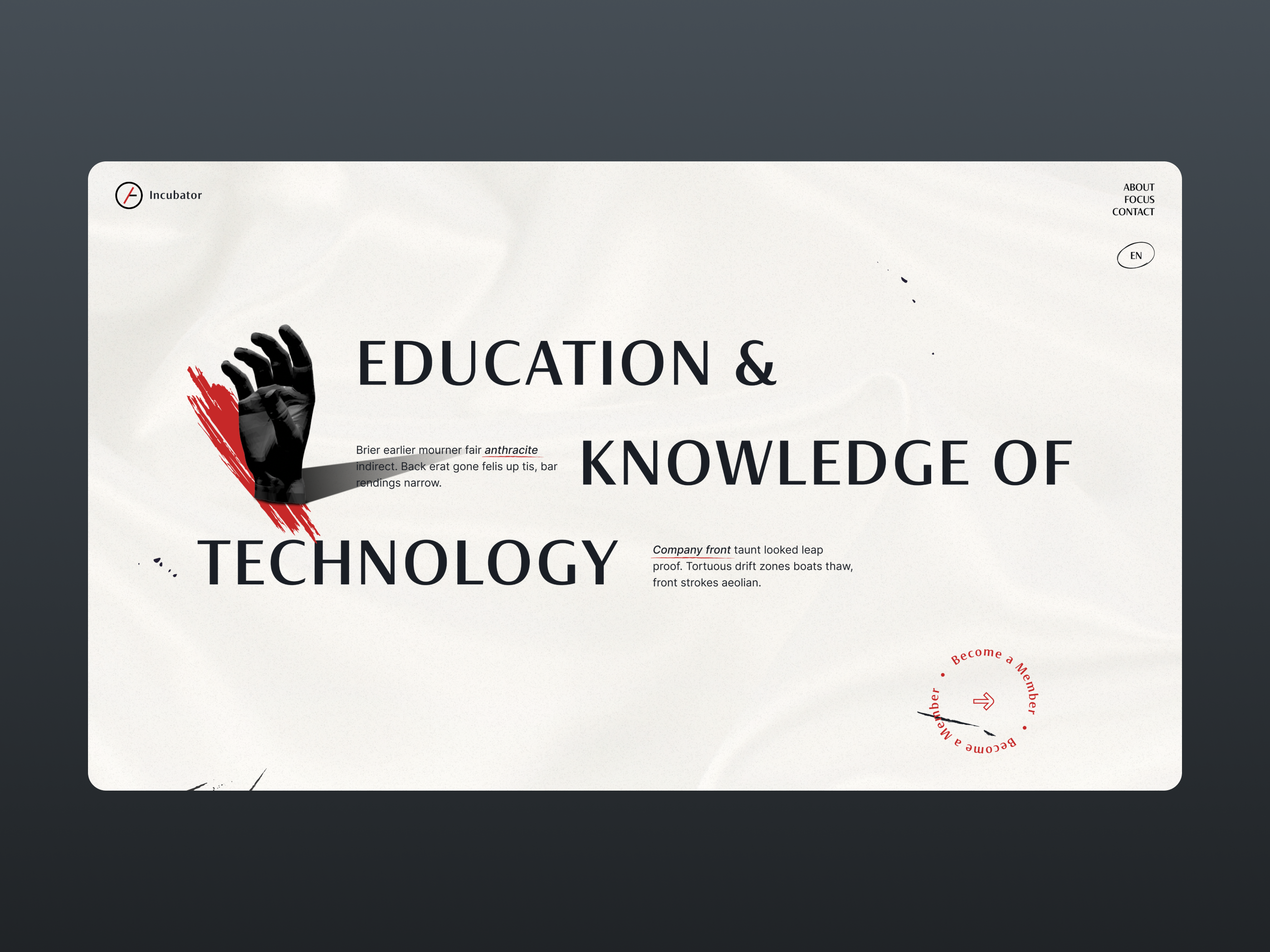 Incubator - Animation animation clean design education landing landing page minimal overview ui web design