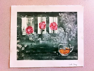 "1 mile 3 stops" Mono-print drawing graphic design illustration monoprint poster