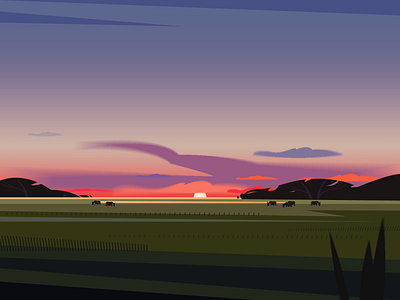 Sunset background fireartstudio illustraion illustration landscape nature sunset ui
