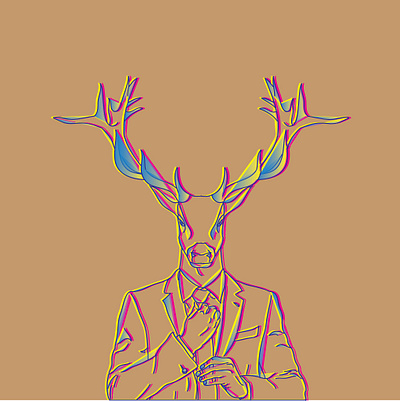 "Deer" Sir Illustration Sticker design drawing graphic design illustration vector