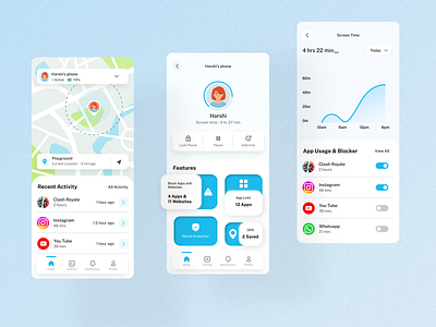 Parental control app control app design mobile ui parental control app safety ui ui design ui ux visual design