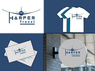 Harper Travel design logo logo design logos