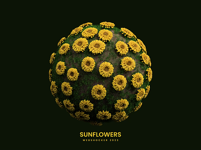 Sunflowers 3d animation design flowers loop motion design music render sphere sunflower web design webshocker