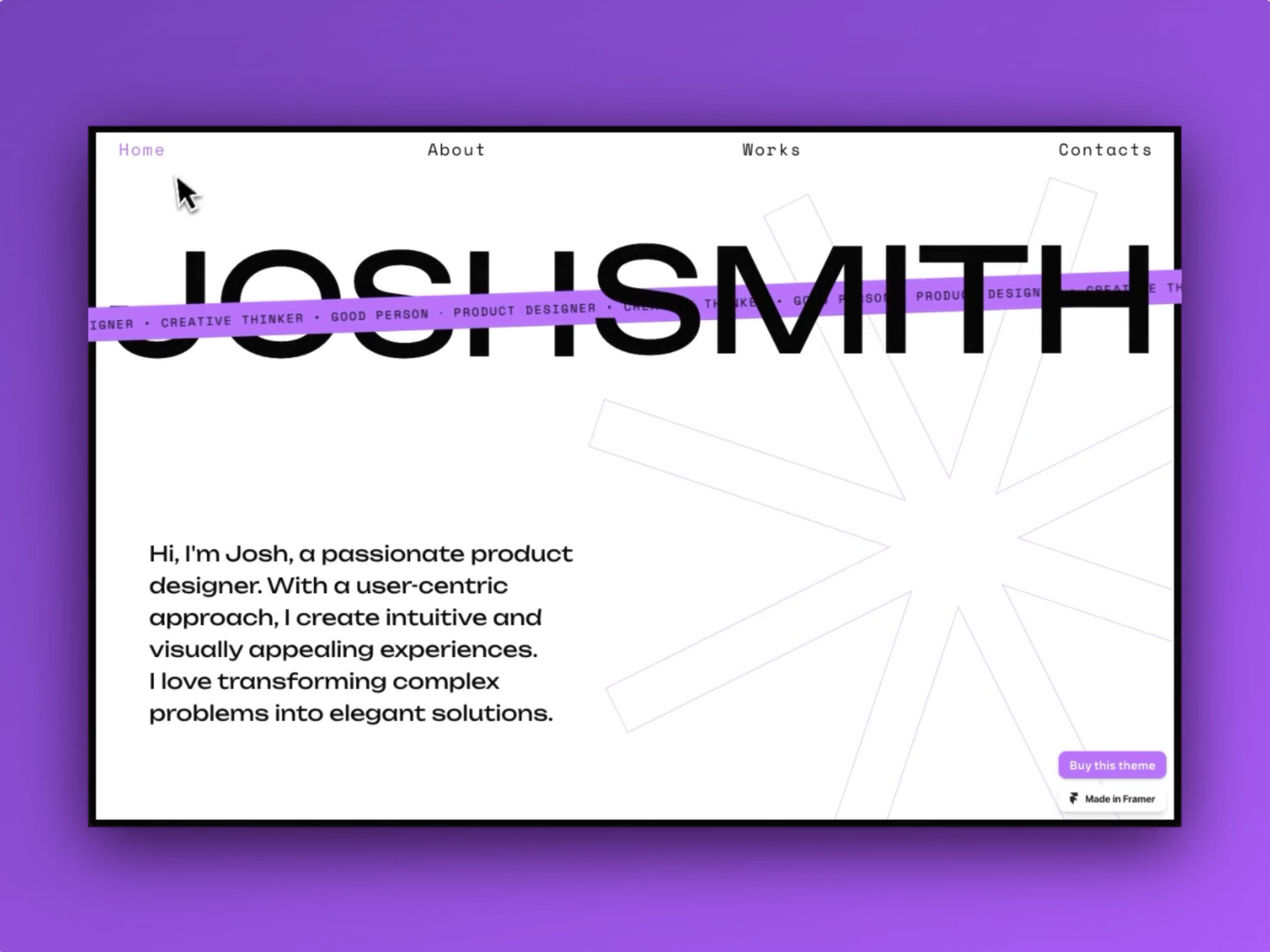 Asterisk - Portfolio template for Framer animation framer portfolio scroll template transitions ui ux web design