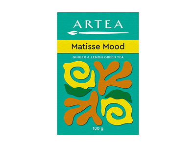 Matisse Mood art artist branding creative creativitea drink ginger graphicdesign illustration inspiration lemon logo matisse packagedesign packaging paintbrush painter tea tealeaf teapackaging