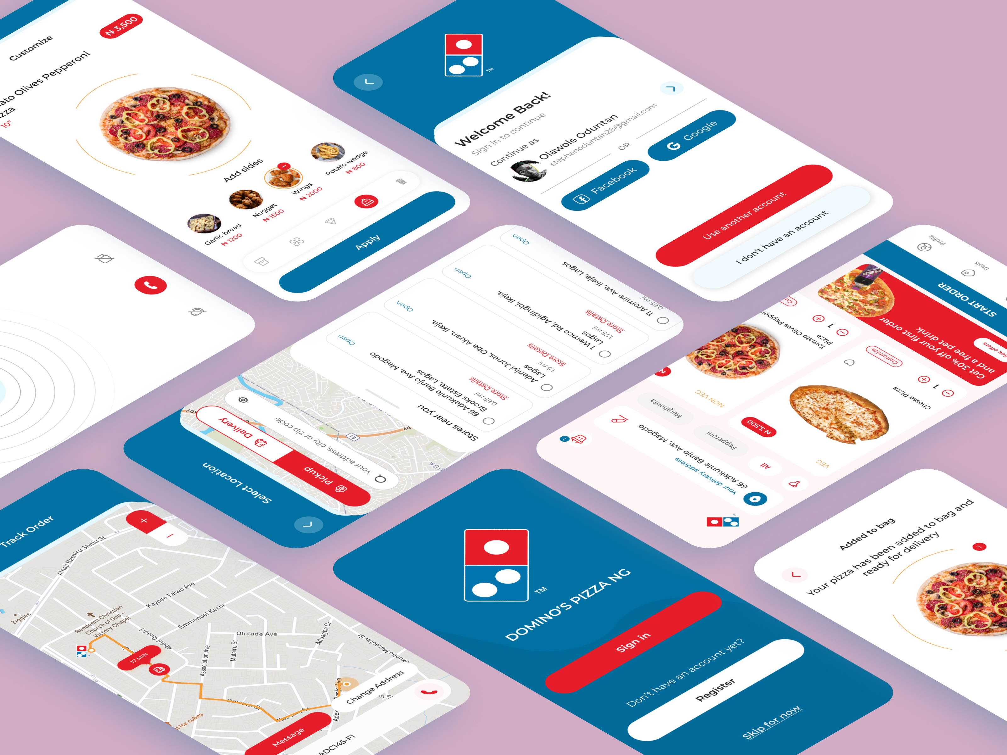 Domino's Pizza Application Concept by Olawole Oduntan on Dribbble