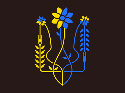 Ukraine trident digital freedom illustration stay with ukraine trident ukraine ukrainian symbol vector yellowblue