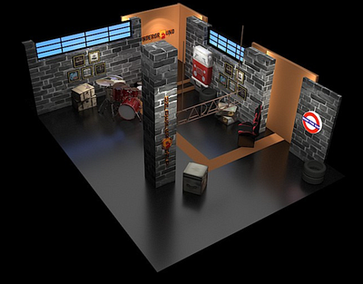 Under Ground TV Show 3d Set 3d design 3d rendering 3d set news studio tv show tv studio underground