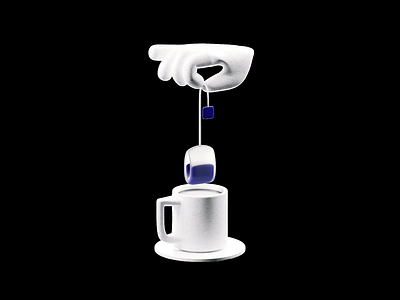 Blue Darjeeling 3d 3d animation animated animation beverage blender blender3d brew coffee cup drink illustration loop looping mug tea teabag