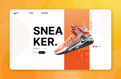 Nike Orange Theme Landing Page adobe photoshop adobe xd design figma graphic design intraction landing page photoshop ui ui ux user interface