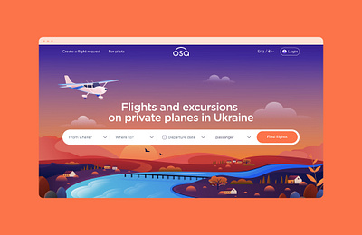 Airplane search for OSA branding graphic design illustration interface logo ui ux uxui vector