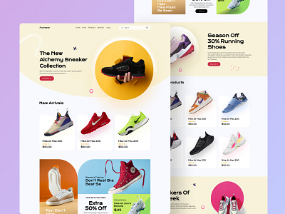 Footwear Web Ui Design 3d animation app branding design graphic design illustration logo motion graphics typography ui ux vector