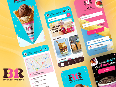 Baskin Robbins Concept Design app banner baskinrobbin cake coffee design icecream interaction mobile mobile app previewscreen uidesign visual