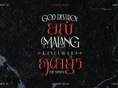 MALANGKUCECWARA graphic design kawi script lettering poster
