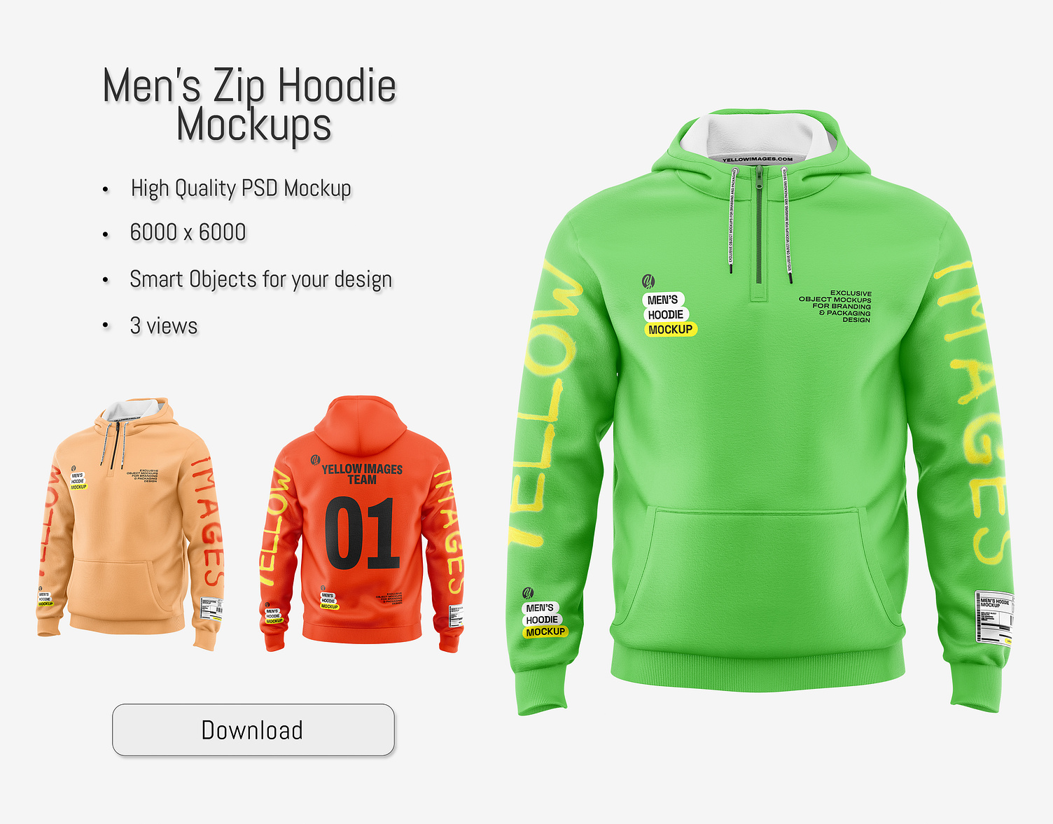 Men's Zip Hoodie Mockup by Andrey Gapon on Dribbble