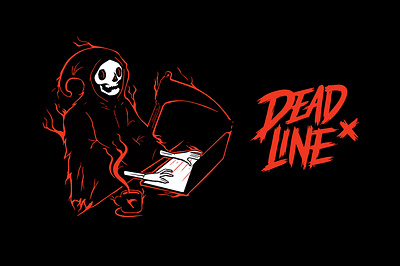 Dead Line branding illustration lettering logo skull