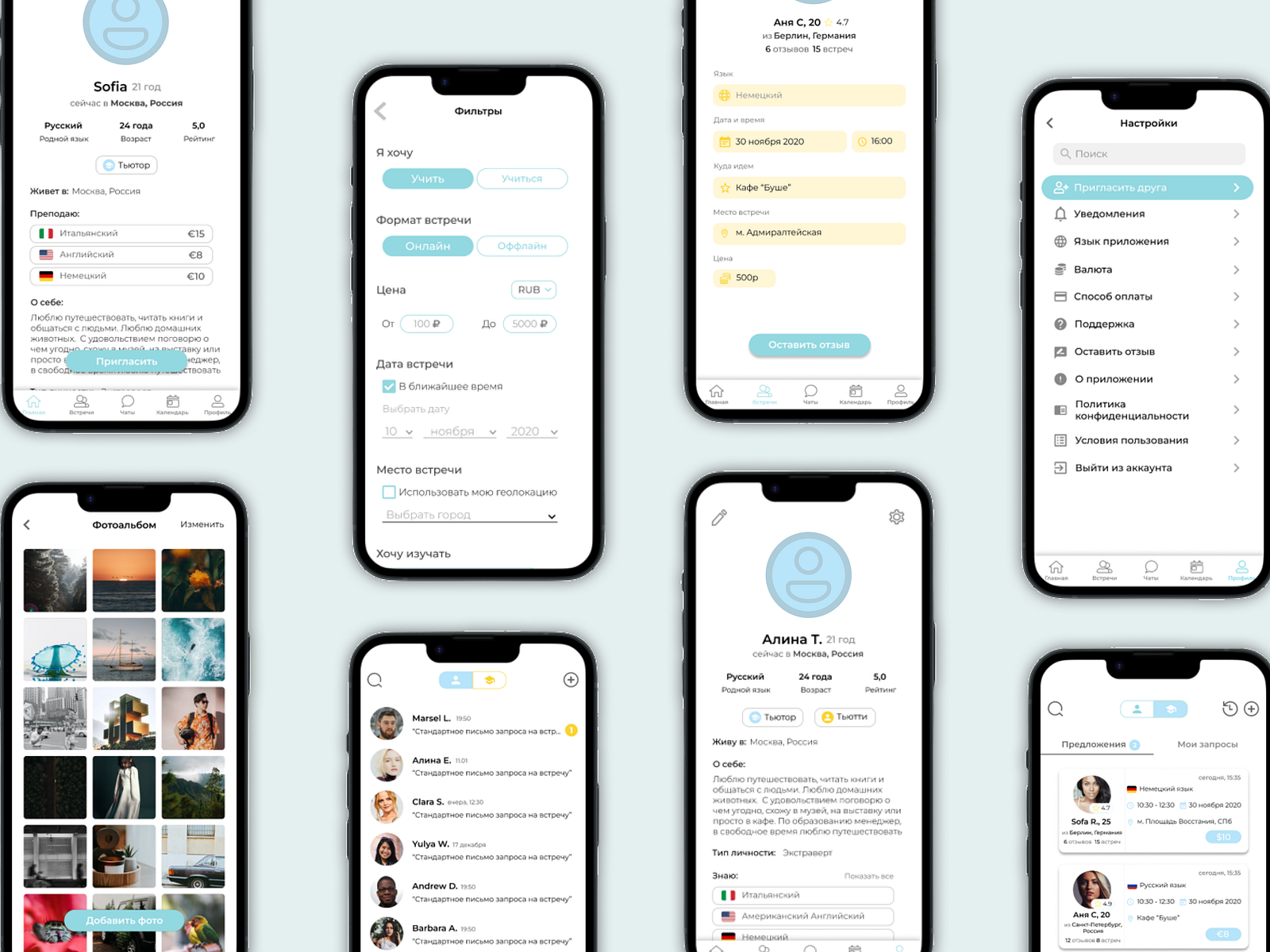 Language exchange platform by Nastasia Golovina on Dribbble