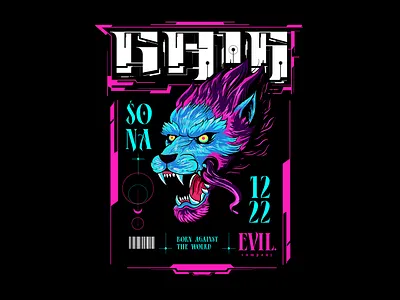 The MadDog animal branding design illustration logo