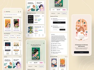 Shelf Pick - A Book Ordering App Concept ✨🧸📚 adobe xd audiobook book app book ordering app book store books ebook editorial figma library modern ui online book online book store reading reading app ui uidesign uiux ux website