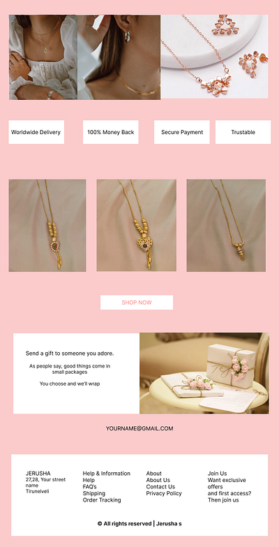 Jewelry Website Design branding design graphic design ui