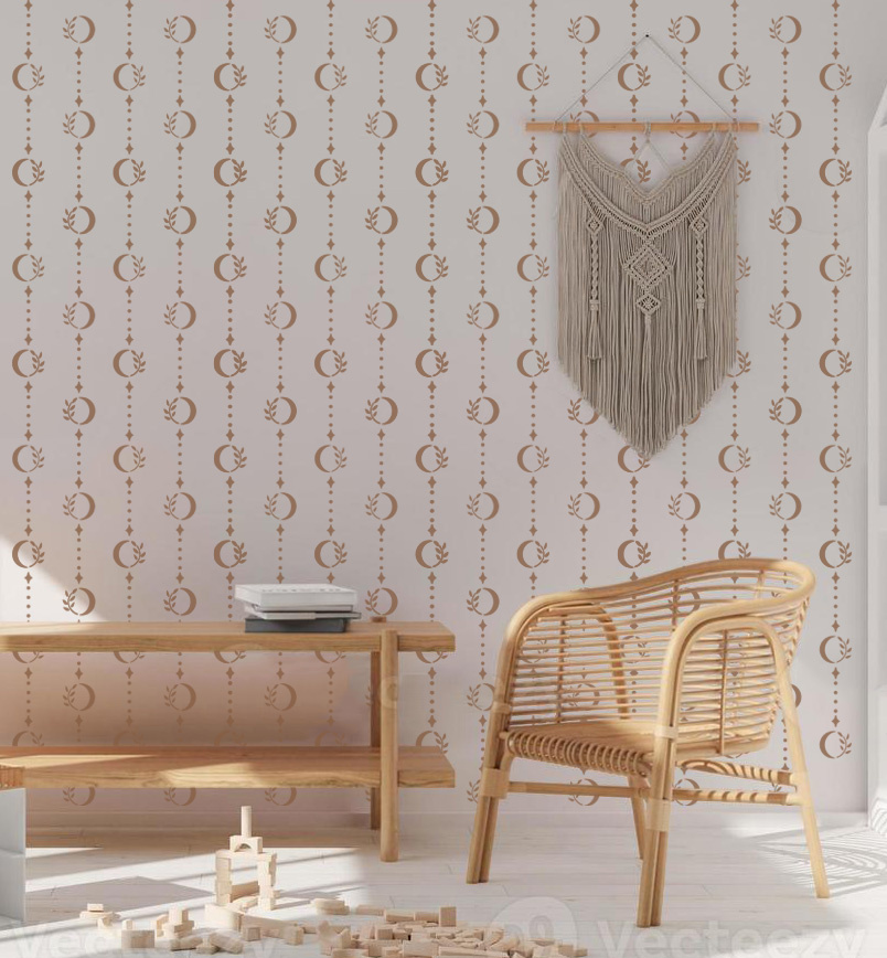 Example of Custom Floral & Geometric Stencil Design