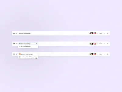 Link to an Organization pattern ✷ Avenue graphic design hover interaction link navbar product product design ui user interface ux