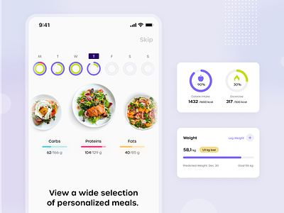 Onboarding walkthrough design app calories cards delivery figma food food delivery ios app meal delivery meal plan product design ui