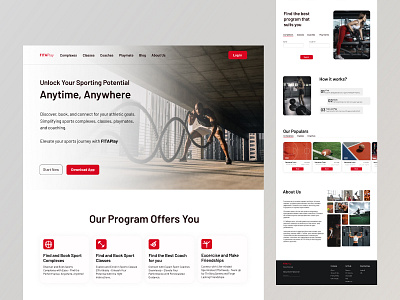 FITAPlay workout landing page branding design graphic design landing page logo playmate productdesign ui uidesign ux uxdesign workout