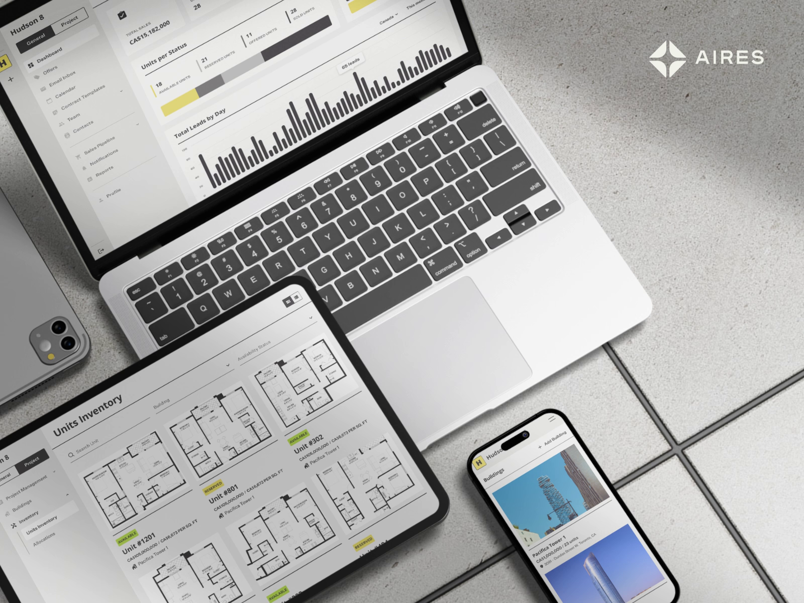 AIRES real estate presale management dashboard by Phenomenon Product