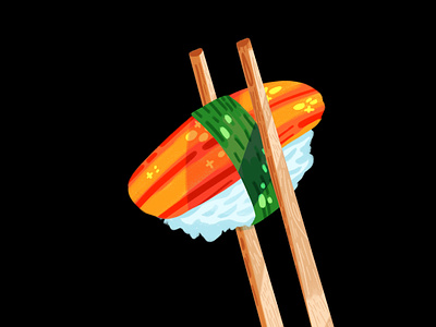 Sushi colorful design digital art digital illustration digital painting fish food food art food illustration graphic design illustration illustrator orange painting procreate salmon sushi sushi art sushi illustration vector