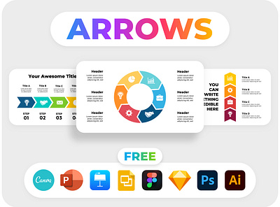 Arrows - Free Templates from 3500+ Infographics Bundle! arrow basic business canva chart circle diagram figma freebie illustration infographic keynote pitch deck powerpoint presentation simple sketch slide template timeline