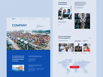 Company page about company blue background company page corporate corporate website creative logistic manufacture minimalism minimalistic swiss style ui webdesign website interface