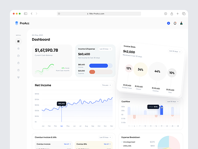 ProAcc - Money Management Saas Dashboard billing app customer statement customers dashboard dashboard ui finance financial app fintech fintech app invoicing money management saas saas product statistics ux ux design web web app web application web design