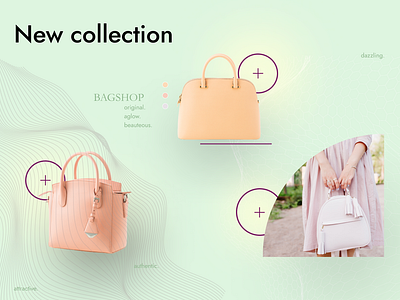 New Collection Block for online store bags block eshopping fashion landingpage newcollection online onlinestore shopping shot ui unstandard ux webdesign website