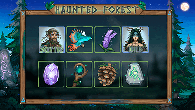 Haunted Forest Elements 3d bonus bonusanimation casinogames casinoslot classicslot classicsymbols design illustration ui