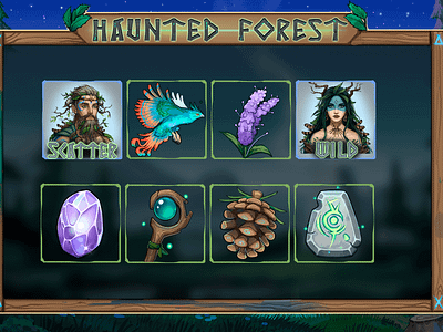 Haunted Forest Elements 3d bonus bonusanimation casinogames casinoslot classicslot classicsymbols design illustration ui