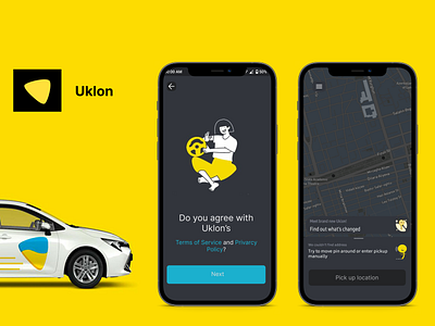 Uklon Taxi App app design graphic design logo taxi ui vector