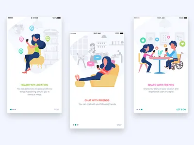 Social Walkthrough (Tutorials) branding chat chatapp dating app datingapp social socialapp socialmedia tutorials ui walkthrough