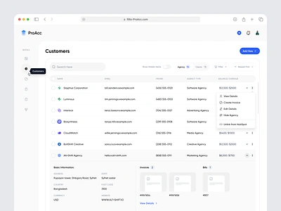 ProAcc - Money Management Saas customers design finance app invoice invoicing app money management product design saas saas app saas design saas ui table design tracking ui ui design uiux user interface ux design web application web design